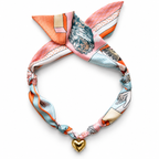 The Ale silk-blend scarf necklace with gold heart pendant 