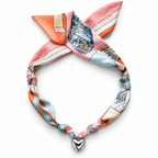 The Ale silk-blend scarf necklace with silver heart pendant 
