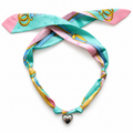 The Alex scarf necklace in green with silver heart pendant
