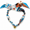 The Alicia silk blend scarf necklace with gold heart pendant 