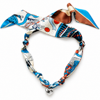 The Alicia silk blend scarf necklace with silver heart pendant 