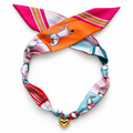 The Amanda silk-blend scarf necklace with gold heart pendant 