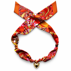 The Annie Kate silk scarf necklace with gold heart pendant 