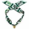 The Britt silk scarf necklace with gold heart pendant 