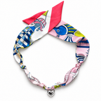 The Carina silk-blend scarf necklace with silver heart pendant 