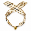 The Chantelle silk scarf necklace with gold heart pendant 