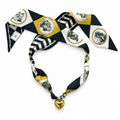 The Courtney silk scarf necklace with gold heart pendant 