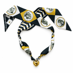 The Courtney silk scarf necklace with gold heart pendant 