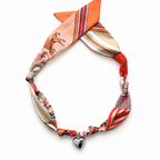 The Gigi silk-blend scarf necklace with silver heart pendant 