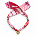 The Jones silk-blend scarf necklace with gold heart pendant