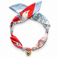 The Kate silk-blend scarf necklace with gold heart pendant 