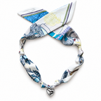 The Kelsey silk-blend scarf necklace with silver heart pendant 