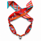 The Kristen silk scarf necklace with silver heart pendant 