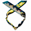 The Marjorie silk scarf necklace with gold heart pendant 