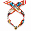 The Michelle silk scarf necklace with gold heart pendant 