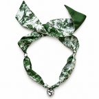 The Mollie silk scarf necklace with silver heart pendant 
