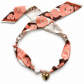 The Olivia scarf necklace with gold heart pendant 