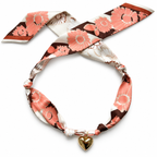The Olivia scarf necklace with gold heart pendant 