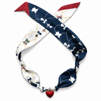 The Princess Catherine silk scarf necklace with red heart pendant