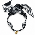 The Sheri silk scarf necklace with gold heart pendant 