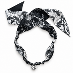 The Sheri silk scarf necklace with silver heart pendant 