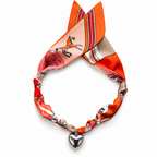 The Gigi scarf necklace in small size with silver heart pendant