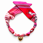 The Jones scarf necklace in small size with gold heart pendant