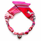 The Jones scarf necklace in small size with silver heart pendant
