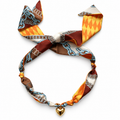 The Tina silk scarf necklace with gold heart pendant 